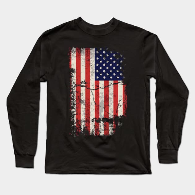 USA Flag Long Sleeve T-Shirt by DKshirts